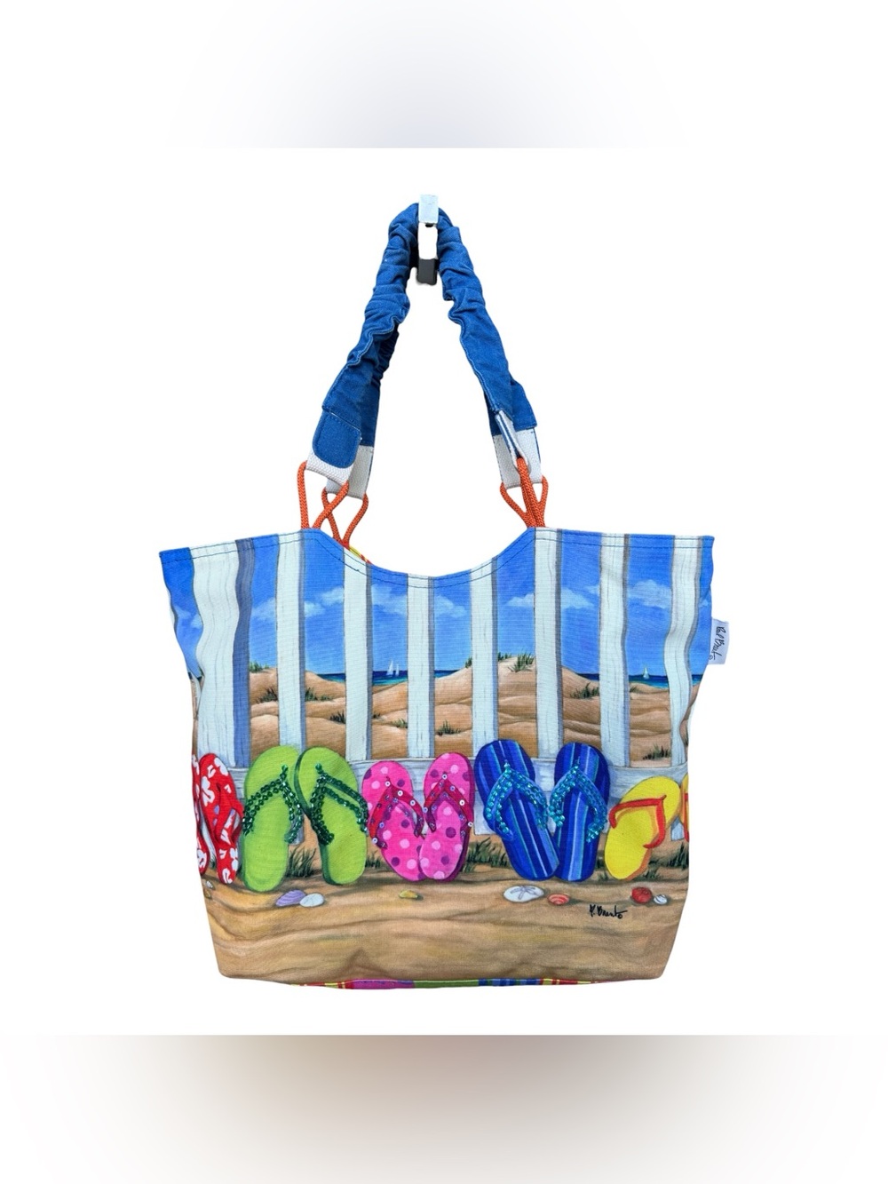 Paul Brent®️ Flip Flop / Beach Theme Tote Bag • Great Condition